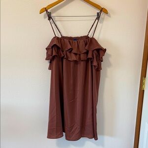 Old Navy Brown Ruffle Mini Dress